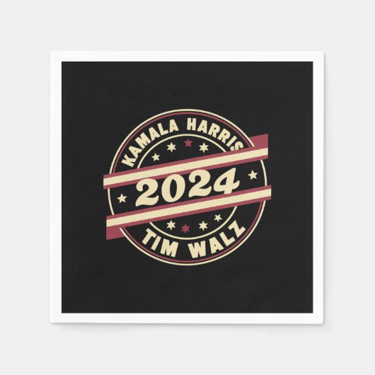 Harris Walz 2024社長Patriotic Kamalaへ スタンダードカクテルナプキン (正面)