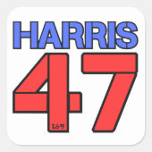 HARRIS-WALZ 2024米国選挙民主党員 スクエアシール (正面)
