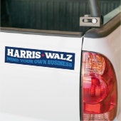 Harris Walz 2024自分のビジネスを考える バンパーステッカー (トラック上)