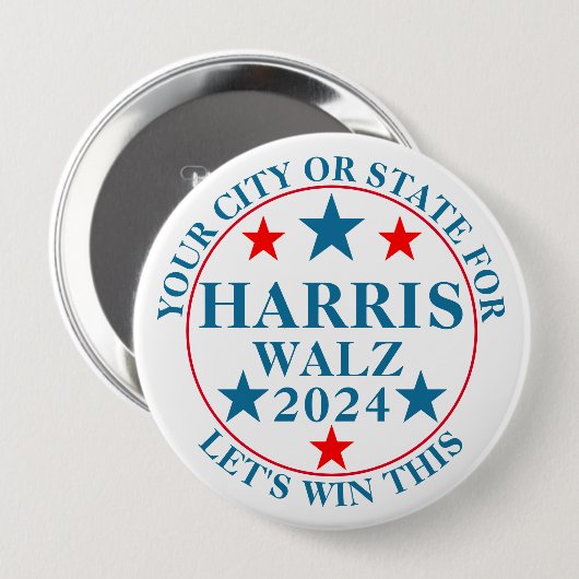 Harris Walz 2024選挙政パーソナライズされた治党 缶バッジ (正面&裏面)