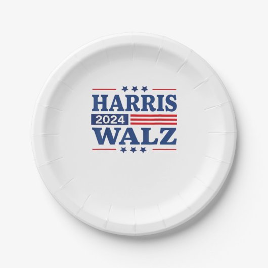 Harris Walz 2024選挙Kamala Harris Tim Walz 2 ペーパープレート (正面)