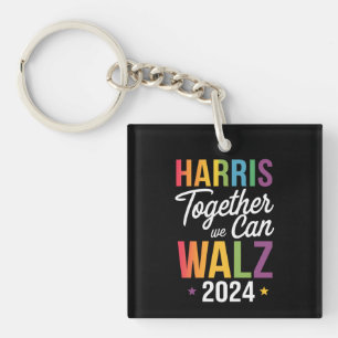 Harris Walz 2024 カマラ 共にできること LGBT キーホルダー