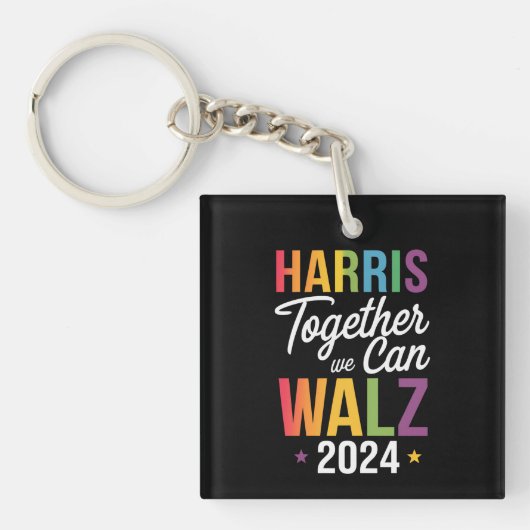 Harris Walz 2024 カマラ 共にできること LGBT キーホルダー (正面)