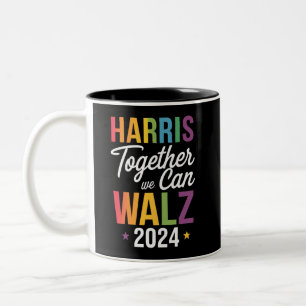 Harris Walz 2024 カマラ 共にできること LGBT ツートーンマグカップ