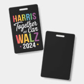 Harris Walz 2024 カマラ 共にできること LGBT バッジ (正面＆裏面)