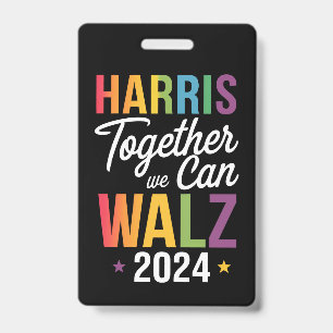 Harris Walz 2024 カマラ 共にできること LGBT バッジ