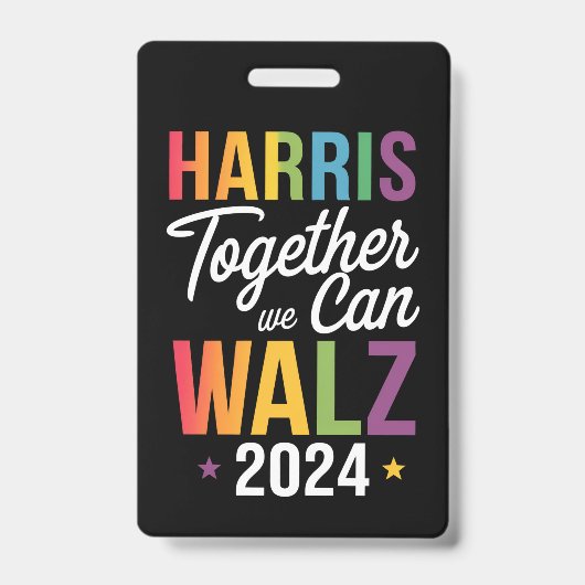 Harris Walz 2024 カマラ 共にできること LGBT バッジ (正面)