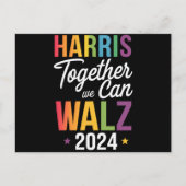 Harris Walz 2024 カマラ 共にできること LGBT ポストカード (正面)