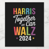 Harris Walz 2024 カマラ 共にできること LGBT ワインラベル (シングルラベル)