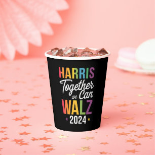 Harris Walz 2024 カマラ 共にできること LGBT 紙コップ