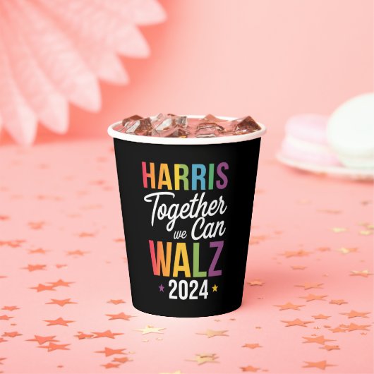 Harris Walz 2024 カマラ 共にできること LGBT 紙コップ (インサイチュ)