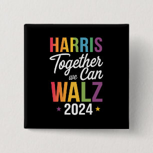Harris Walz 2024 カマラ 共にできること LGBT 缶バッジ