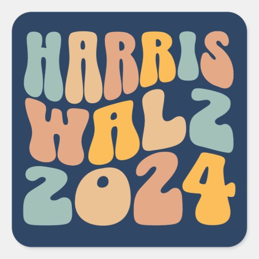 Harris Walz 2024 トレンディ ウェーブ ボホー スクエアシール (正面)