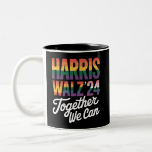 Harris Walz 2024 共にできること エレクション LGBTQIA  ツートーンマグカップ