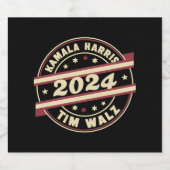 Harris Walz 2024 大統領 愛国的な カマラ  ビールラベル (シングルラベル)
