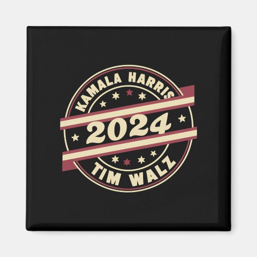 Harris Walz 2024 大統領 愛国的な カマラ マグネット (正面)