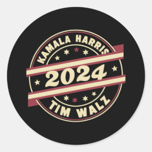 Harris Walz 2024 大統領 愛国的な カマラ  ラウンドシール