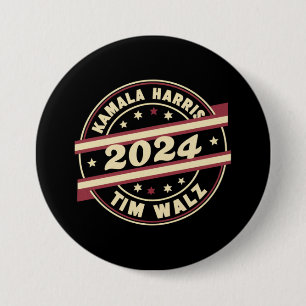 Harris Walz 2024 大統領 愛国的な カマラ 缶バッジ