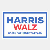 Harris Walz 2024 – 我々が勝つと戦う時 長方形シール (正面)