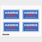 Harris Walz 2024 – 我々が勝つと戦う時 長方形シール (シート)