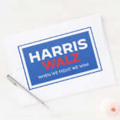 Harris Walz 2024 – 我々が勝つと戦う時 長方形シール (封筒)