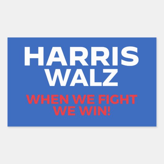 Harris Walz 2024 – 我々が勝つ戦い! 長方形シール (正面)