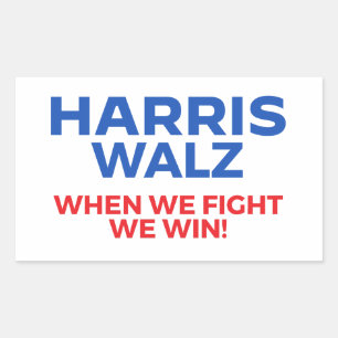 Harris Walz 2024 – 我々が勝つ戦い! 長方形シール