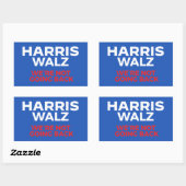 Harris Walz 2024 – 戻らない！ 長方形シール (シート)