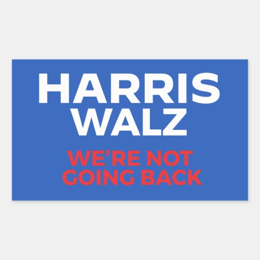 Harris Walz 2024 – 戻らない！ 長方形シール (正面)