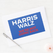 Harris Walz 2024 – 戻らない！ 長方形シール (封筒)