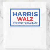 Harris Walz 2024 – 戻らない 長方形シール (バッグ)