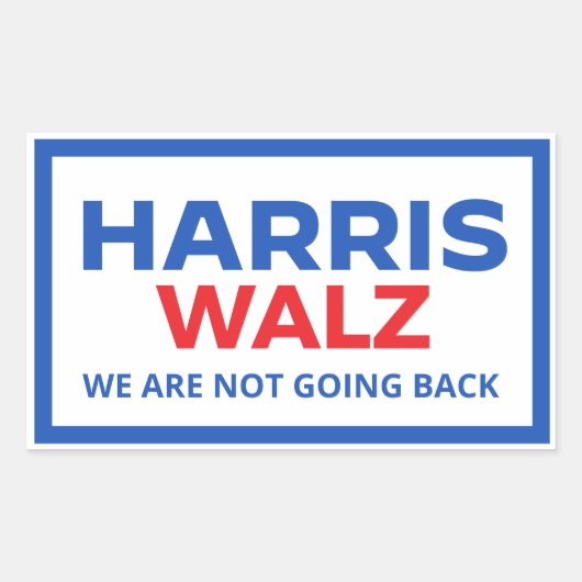 Harris Walz 2024 – 戻らない 長方形シール (正面)