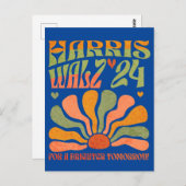 Harris Walz 2024、明日より明るい ポストカード (正面/裏面)
