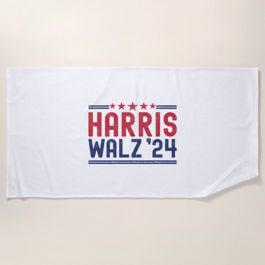 Harris Walz 2024 - Harris Walz 2024我々はGoiではない ビーチタオル (正面)