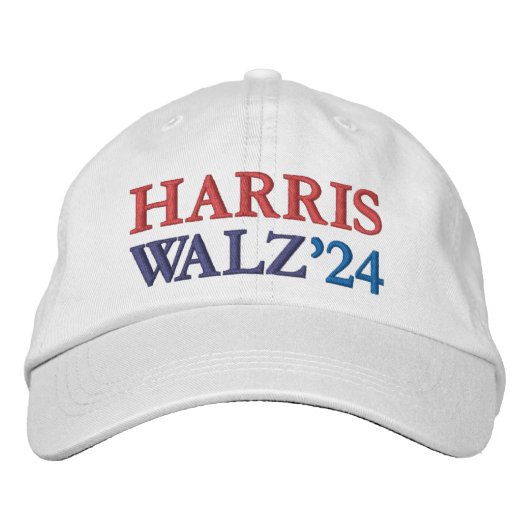Harris Walz 2024 Kamala HarrisとTim Walz 2024 刺繍入りキャップ (正面)