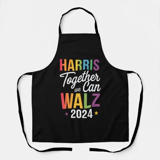 Harris Walz 2024 Kamala Together We Can LGBT エプロン (正面)