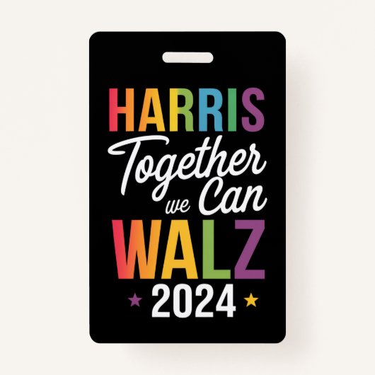 Harris Walz 2024 Kamala Together We Can LGBT バッジ (正面)