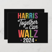 Harris Walz 2024 Kamala Together We Can LGBT ポストカード (正面/裏面)