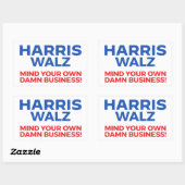 Harris Walz 2024 - Mind Your Own Business! 長方形シール (シート)