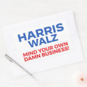 Harris Walz 2024 - Mind Your Own Business! 長方形シール (封筒)