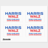 Harris Walz 2024 - Mind Your Own Business! 長方形シール (シート)