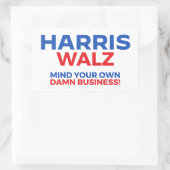Harris Walz 2024 - Mind Your Own Business! 長方形シール (バッグ)