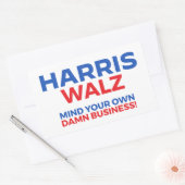 Harris Walz 2024 - Mind Your Own Business! 長方形シール (封筒)