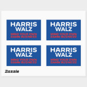 Harris Walz 2024 - Mind Your Own Business! 長方形シール (シート)