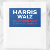 Harris Walz 2024 - Mind Your Own Business! 長方形シール (バッグ)