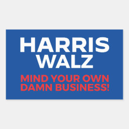 Harris Walz 2024 - Mind Your Own Business! 長方形シール