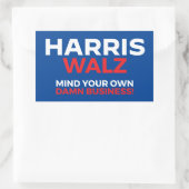 Harris Walz 2024 - Mind Your Own Business! 長方形シール (バッグ)