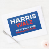 Harris Walz 2024 - Mind Your Own Business! 長方形シール (封筒)