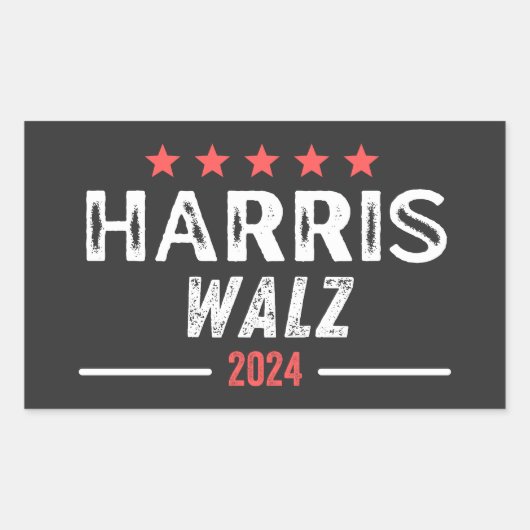 Harris Walz 2024、Tim Walz副社長 長方形シール (正面)