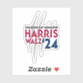 Harris Walz '24用の子どものいない猫ママ シール (シート)